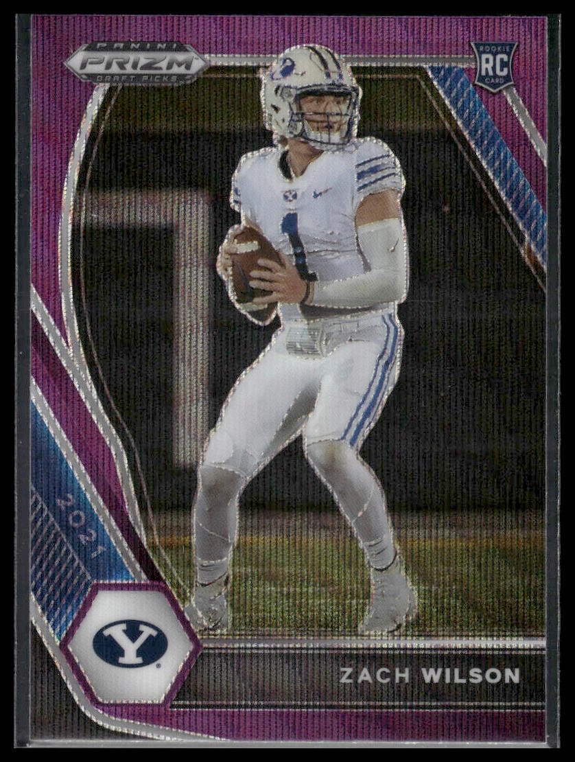 2021 Panini Prizm Draft Picks Collegiate #105 Zach Wilson Purple Wave
