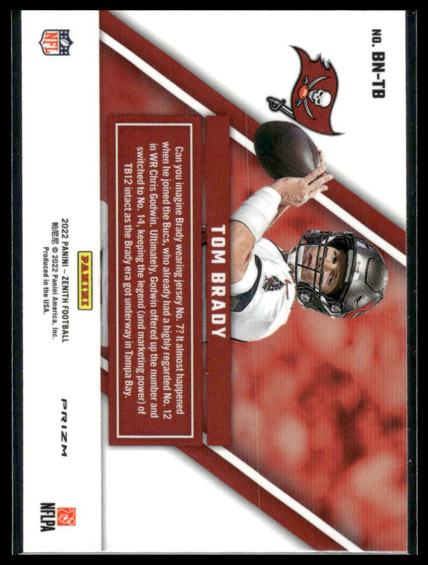 2022 Zenith #BN-TB Tom Brady Behind the Numbers