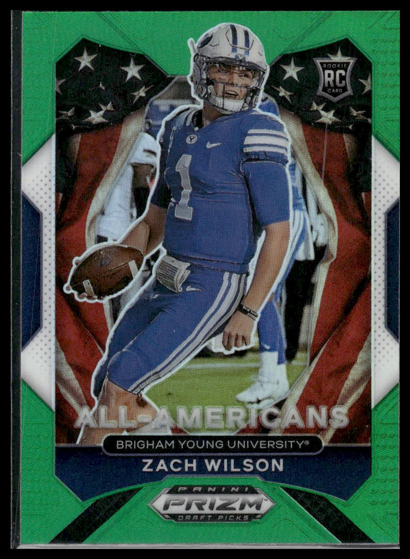 2021 Panini Prizm Draft Picks Collegiate #182 Zach Wilson Green