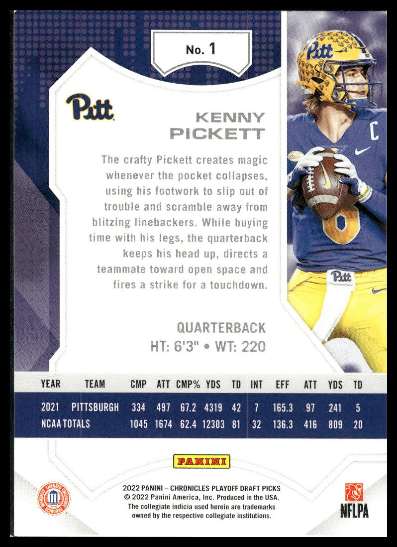 2022 Panini Chronicles Draft Picks #1 Kenny Pickett Playoff