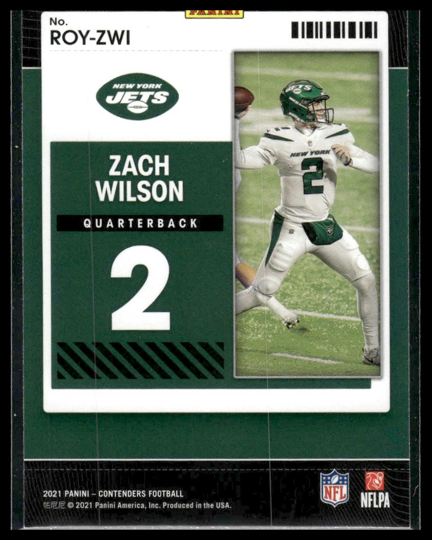 2021 Panini Contenders #ROY-ZWI Zach Wilson Rookie of the Year Contenders