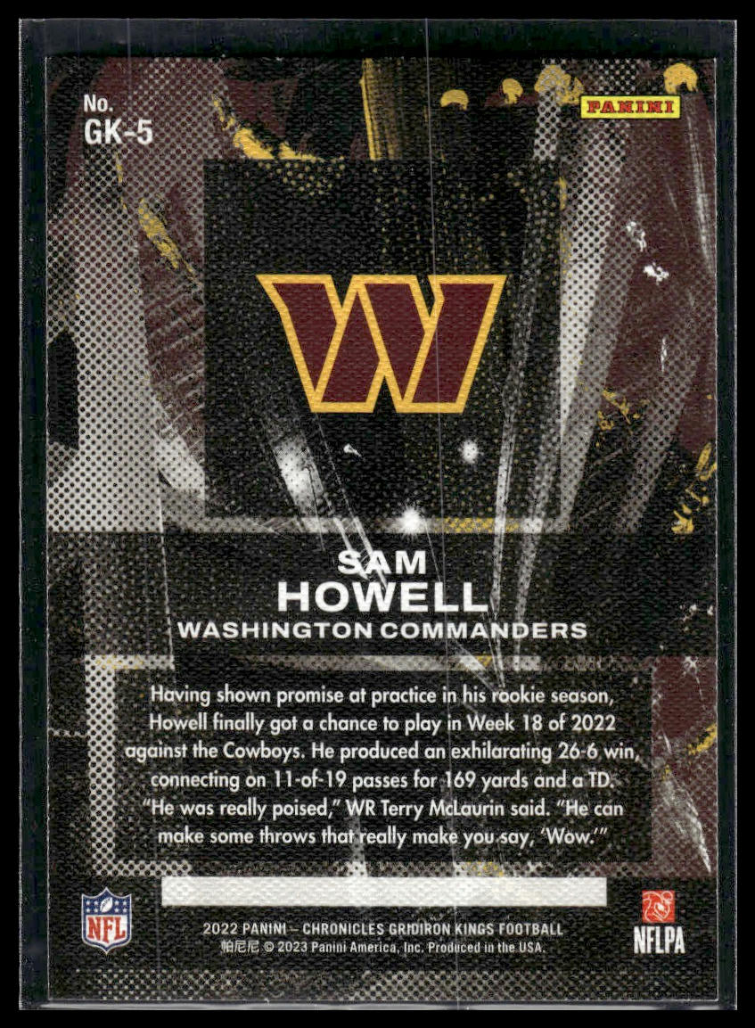 2022 Panini Chronicles #GK-5 Sam Howell Gridiron Kings