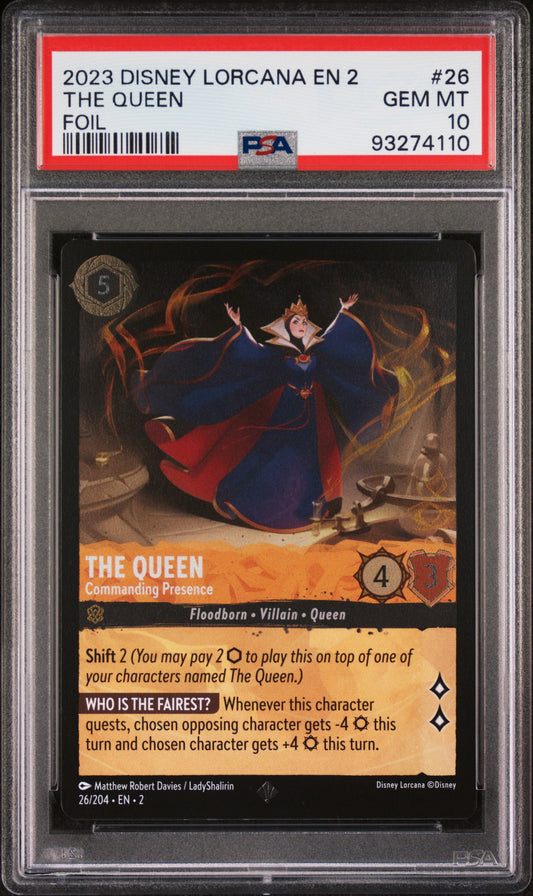 2023 Disney Lorcana En 2-Rise Of The Floodborn #26 The Queen Foil PSA 10